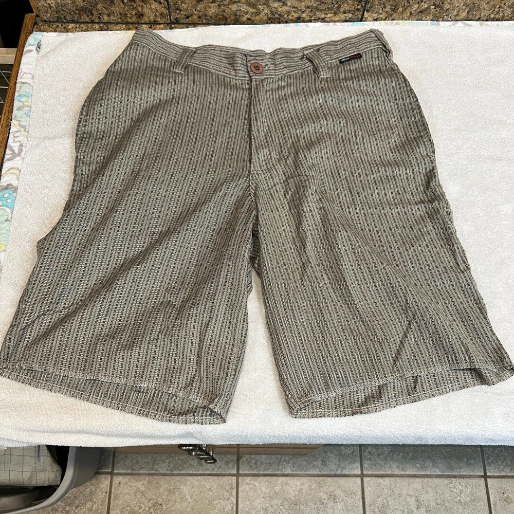 Matix Premium Holloway Shorts Mens 30 Regular Flat Front Herringbone Chino Brown